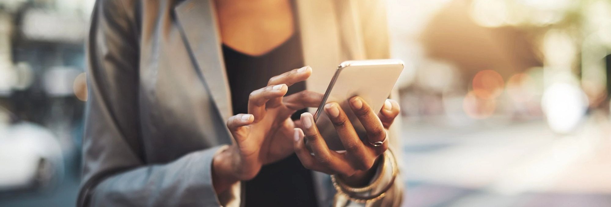 Woman browsing her phone